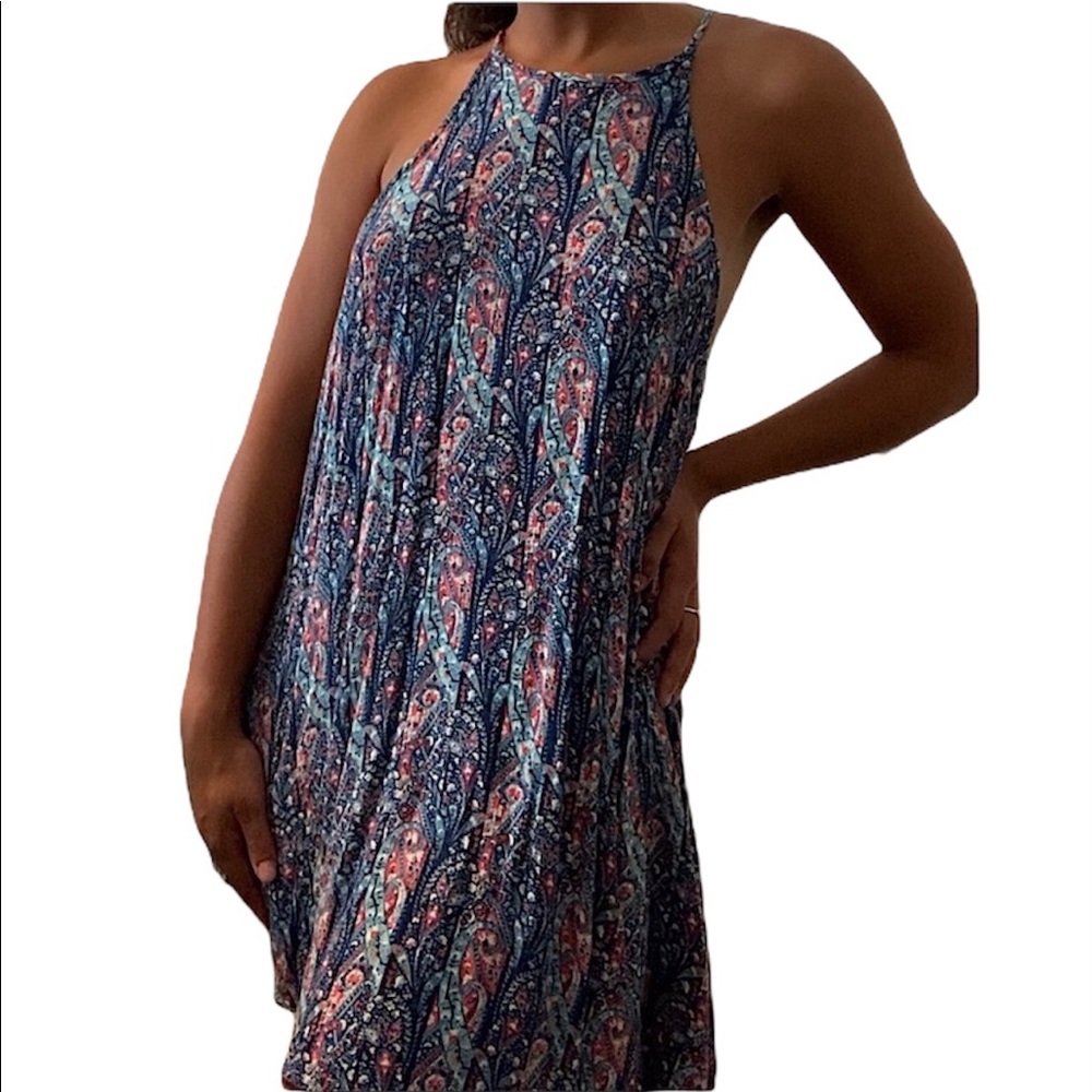 AE Multicolor Paisley Print Halter Dress